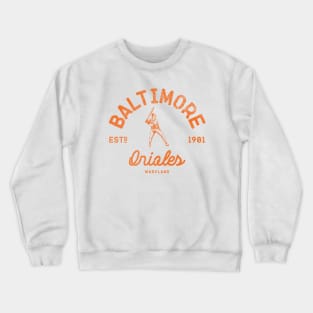 Baltimore Orioles Vintage Retro Crewneck Sweatshirt